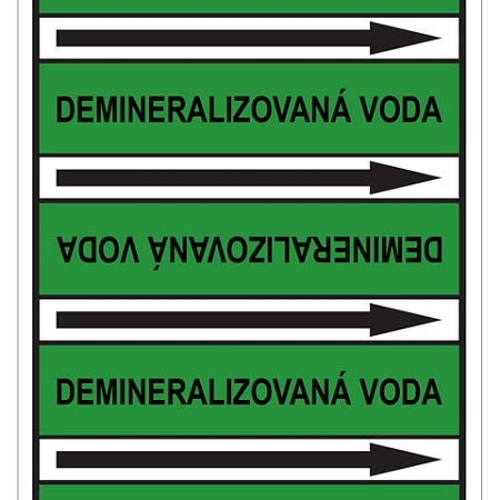 Značení potrubí, demineralizovaná voda